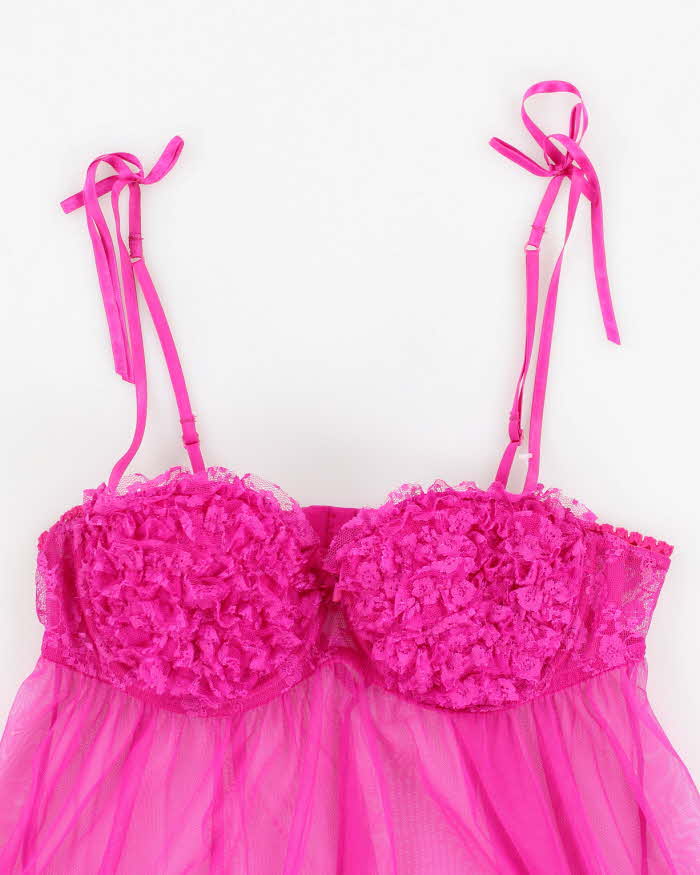 Y2k 00s La Senza Pink Mesh Lingerie Cami Top - M