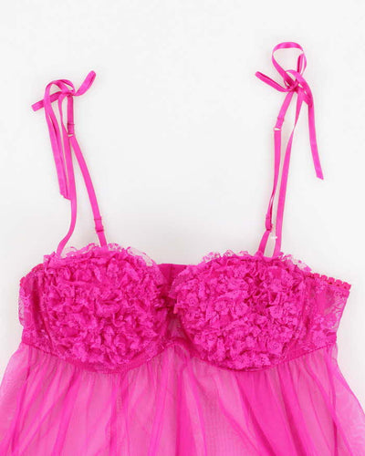 Y2k 00s La Senza Pink Mesh Lingerie Cami Top - M