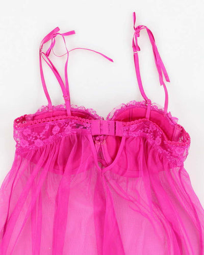 Y2k 00s La Senza Pink Mesh Lingerie Cami Top - M