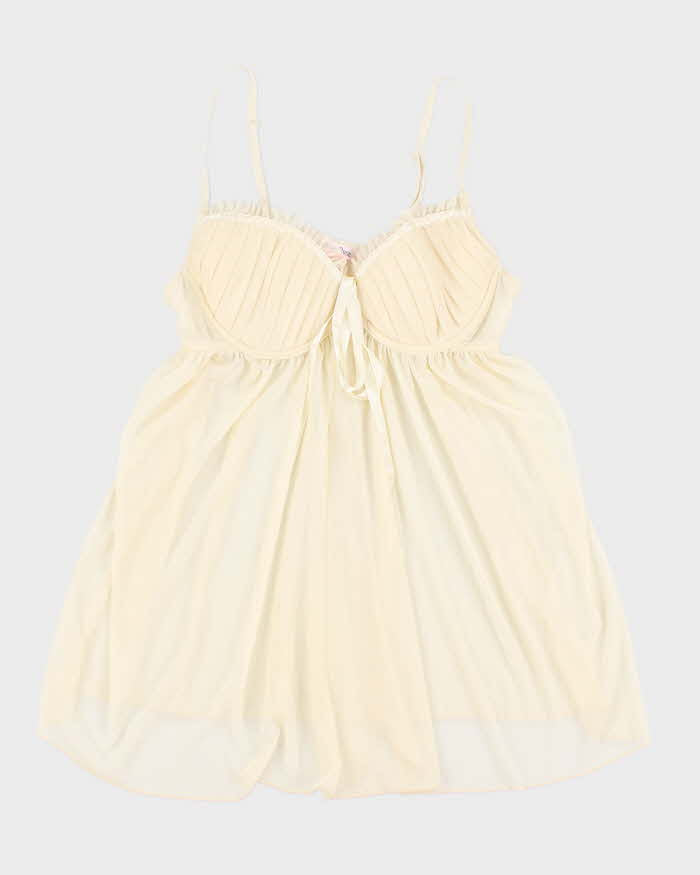 Y2k 00s La Vie En Rose Yellow Mesh Lingerie  Top - M
