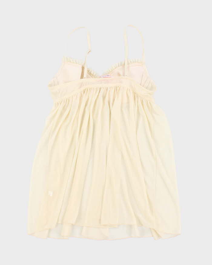 Y2k 00s La Vie En Rose Yellow Mesh Lingerie  Top - M