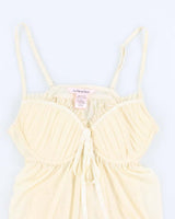Y2k 00s La Vie En Rose Yellow Mesh Lingerie  Top - M
