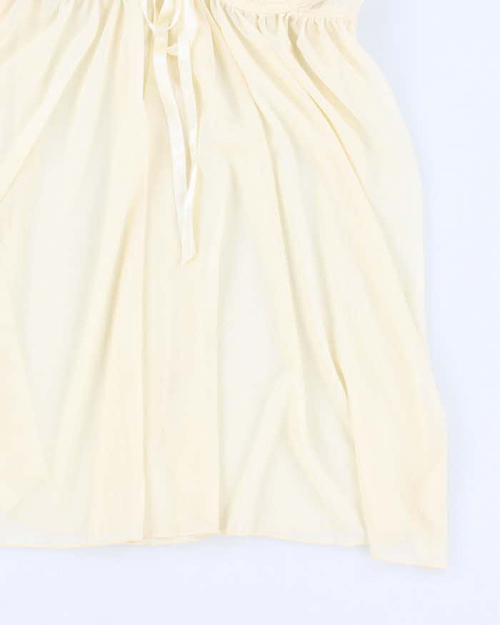 Y2k 00s La Vie En Rose Yellow Mesh Lingerie  Top - M