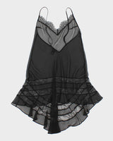 Y2k 00s Victoria's Secret Black Mesh Slip Dress - XS