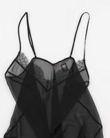 Y2k 00s Victoria's Secret Black Mesh Slip Dress - XS