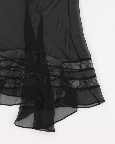 Y2k 00s Victoria's Secret Black Mesh Slip Dress - XS