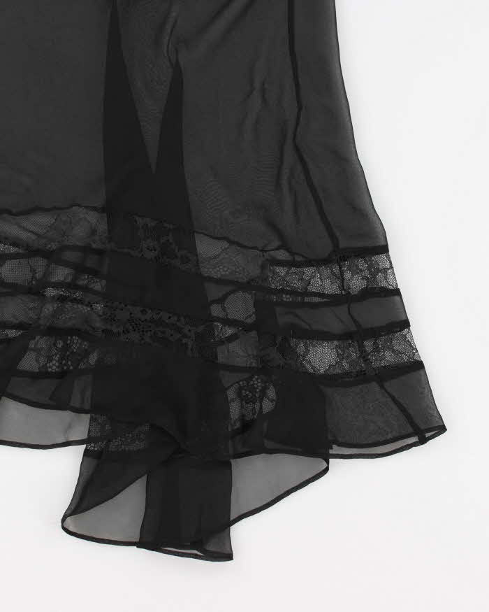 Y2k 00s Victoria's Secret Black Mesh Slip Dress - XS