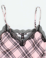 Y2k 00s Victoria's Secret Pink Check Cami - L