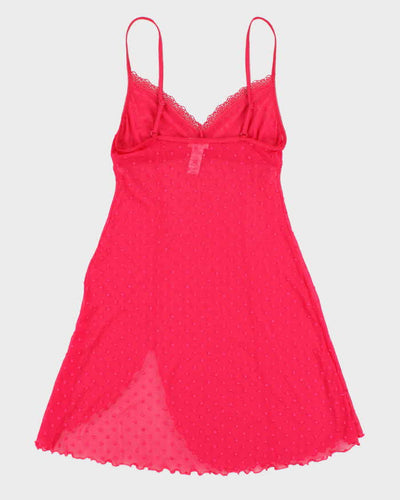 Y2k 00s Arianne Pink Mesh Slip - S