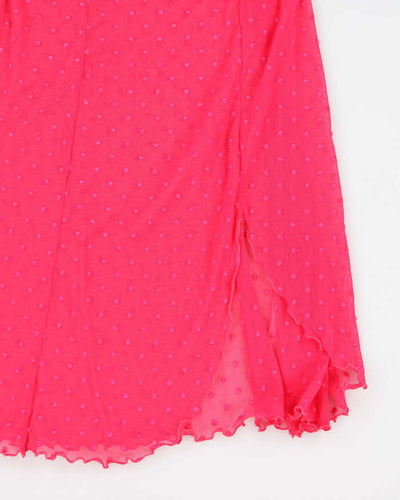 Y2k 00s Arianne Pink Mesh Slip - S