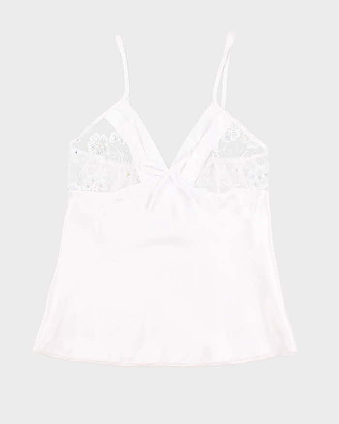 Y2k 00s White Lingerie Cami Top - M