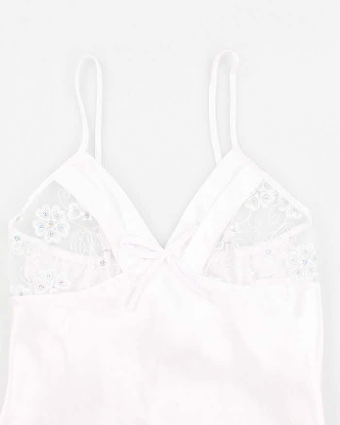 Y2k 00s White Lingerie Cami Top - M