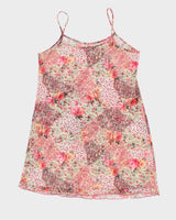 Y2k 00s Mesh Floral Lingerie Slip Dress - L