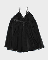 Y2k 00s La Vie En Rose Black Mesh Cami Top - XL