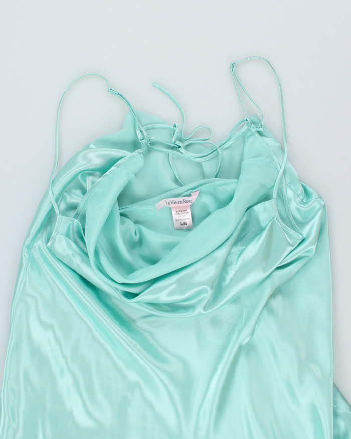 Y2k 00s La Vie En Rose Cowl Neck Backless Slip Dress - L