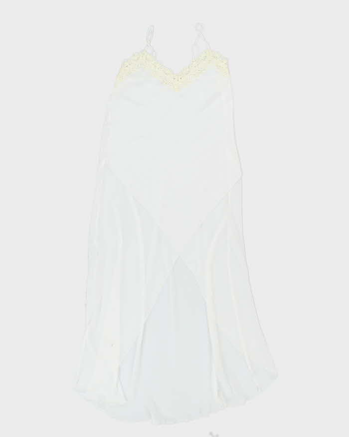 90s Rose White Sheer Slip Dress - M