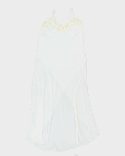 90s Rose White Sheer Slip Dress - M