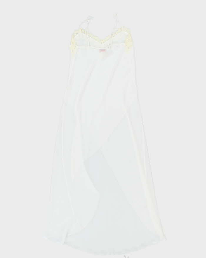 90s Rose White Sheer Slip Dress - M