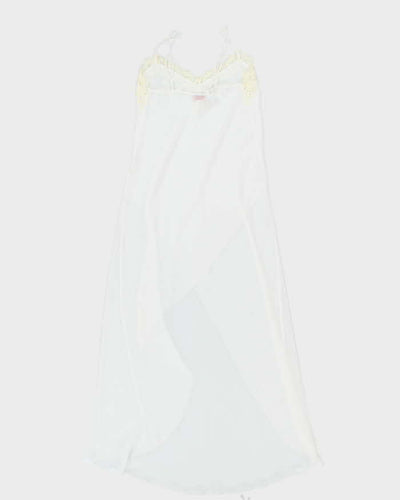 90s Rose White Sheer Slip Dress - M