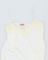 90s Rose White Sheer Slip Dress - M