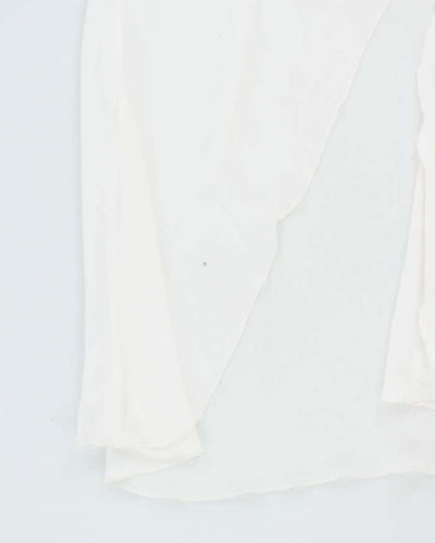 90s Rose White Sheer Slip Dress - M