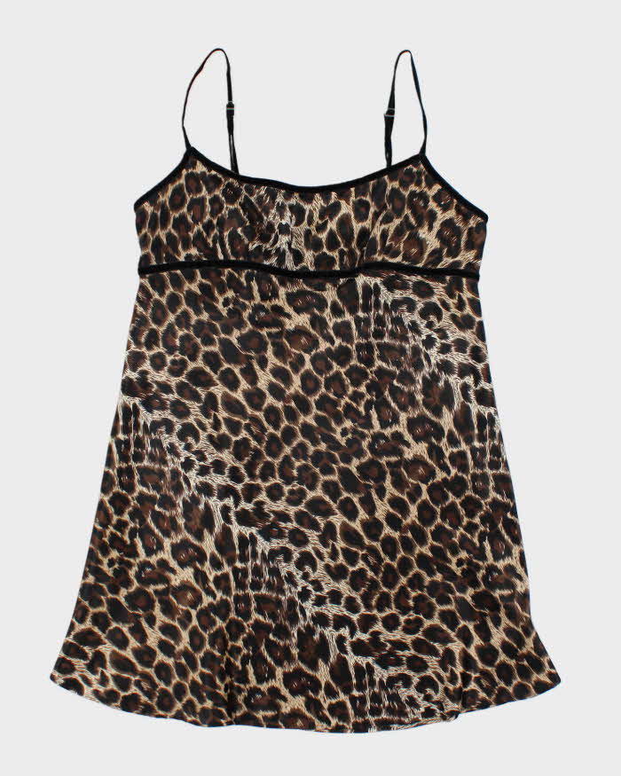Vintage 90s Versailles leopard Print Slip Dress - M