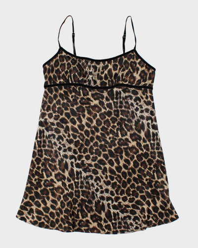 Vintage 90s Versailles leopard Print Slip Dress - M