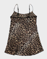 Vintage 90s Versailles leopard Print Slip Dress - M