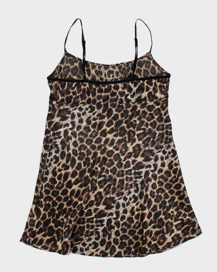 Vintage 90s Versailles leopard Print Slip Dress - M