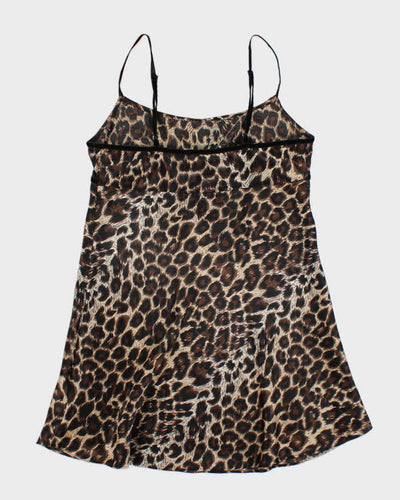 Vintage 90s Versailles leopard Print Slip Dress - M