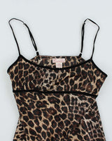 Vintage 90s Versailles leopard Print Slip Dress - M