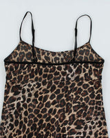 Vintage 90s Versailles leopard Print Slip Dress - M