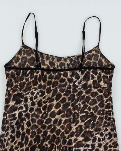 Vintage 90s Versailles leopard Print Slip Dress - M