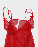 Deadstock La Vie En Rose Red Mesh Cami Top - S