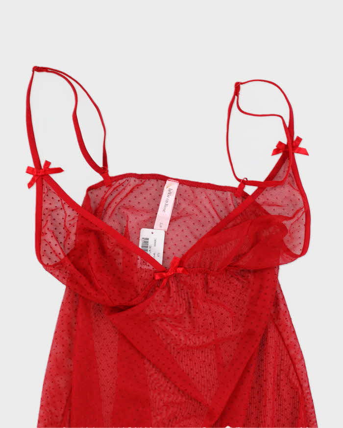 Deadstock La Vie En Rose Red Mesh Cami Top - S