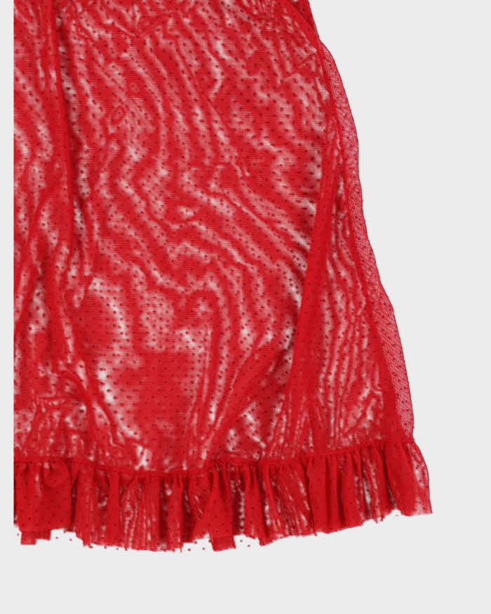 Deadstock La Vie En Rose Red Mesh Cami Top - S