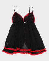 La Vie En Rose Mesh Ruffle Lingerie Cami - S