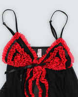 La Vie En Rose Mesh Ruffle Lingerie Cami - S