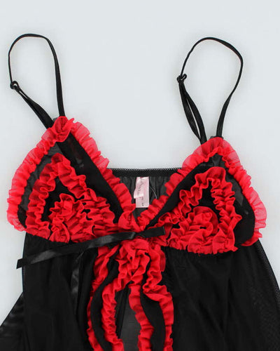 La Vie En Rose Mesh Ruffle Lingerie Cami - S