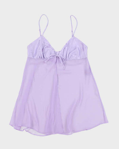 Vintage 90s La Vie En Rose Mesh Purple Lingerie Cami - m