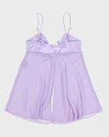 Vintage 90s La Vie En Rose Mesh Purple Lingerie Cami - m
