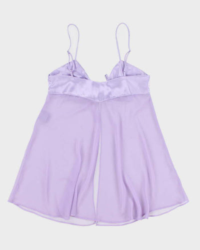 Vintage 90s La Vie En Rose Mesh Purple Lingerie Cami - m