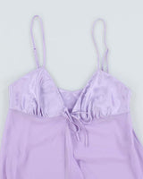 Vintage 90s La Vie En Rose Mesh Purple Lingerie Cami - m