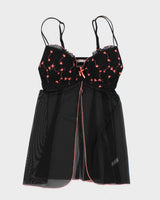 Y2k 00s La Vie En Rose Mesh Lingerie Cami Top - M