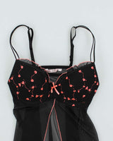 Y2k 00s La Vie En Rose Mesh Lingerie Cami Top - M