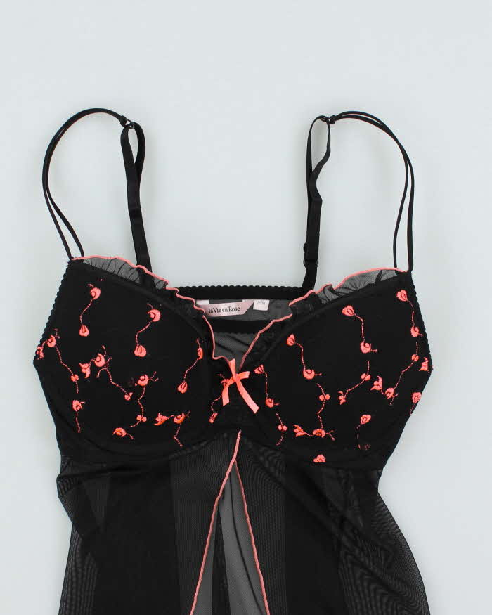 Y2k 00s La Vie En Rose Mesh Lingerie Cami Top - M