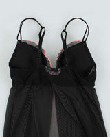 Y2k 00s La Vie En Rose Mesh Lingerie Cami Top - M