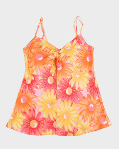Vintage 90s La Senza Floral Ruched Cami Top - M