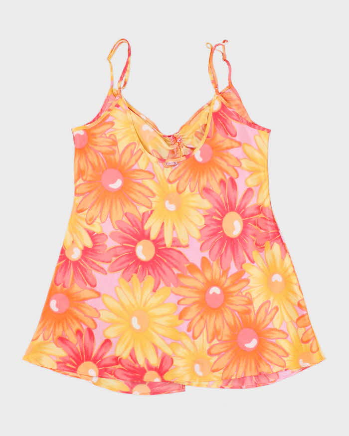 Vintage 90s La Senza Floral Ruched Cami Top - M