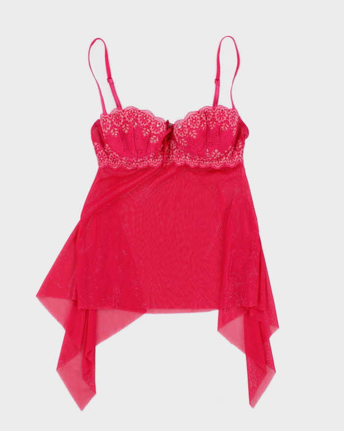 Vintage Y2k 00s Victoria's Secret Pink Lingerie Cami Top - S